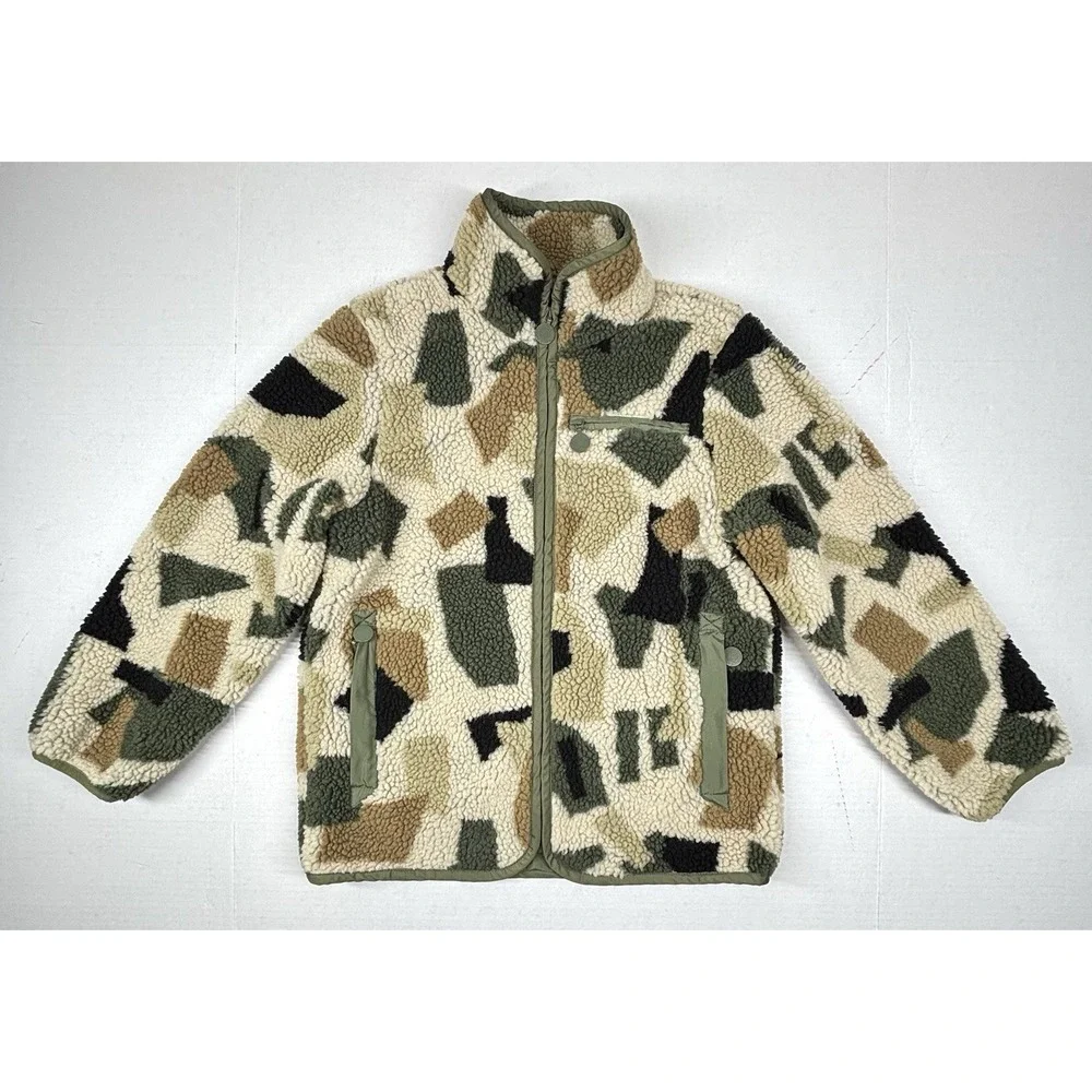 Stella McCartney Kids Camo Teddy Fleece Jacket‎ 10 Years Full Zip Pockets EUC